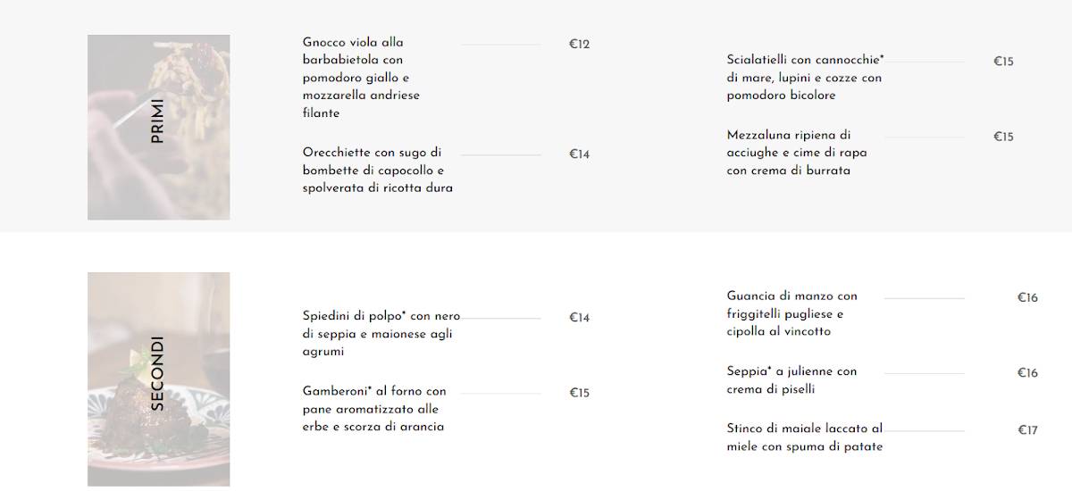 Menu di Giù A Sud -green Bistrot- 