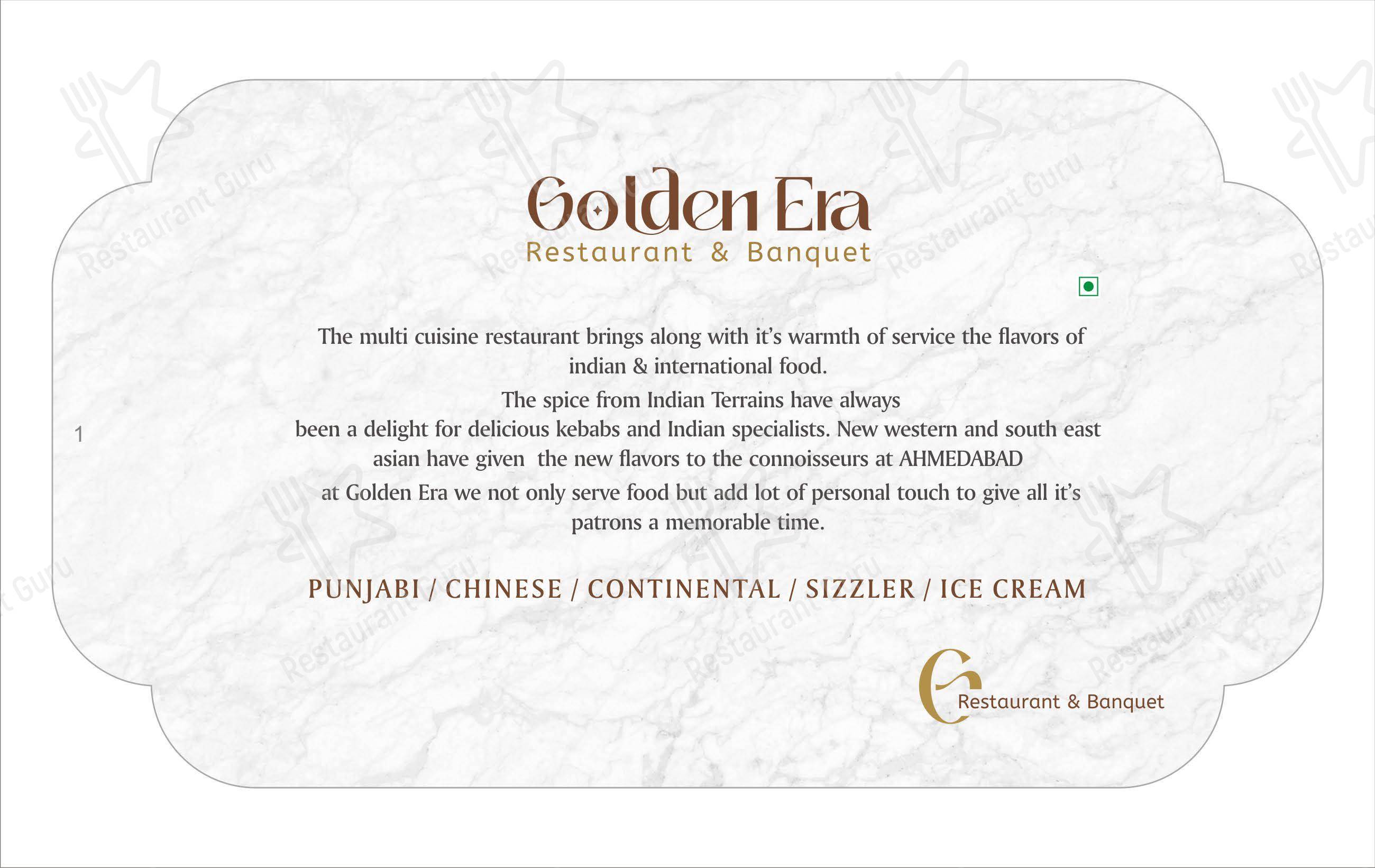 Golden Era Restaurant and Banquet in Ahmedabad - Menu