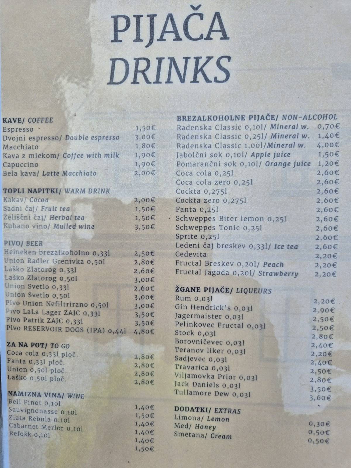 Menu di Gostišče Barbara 