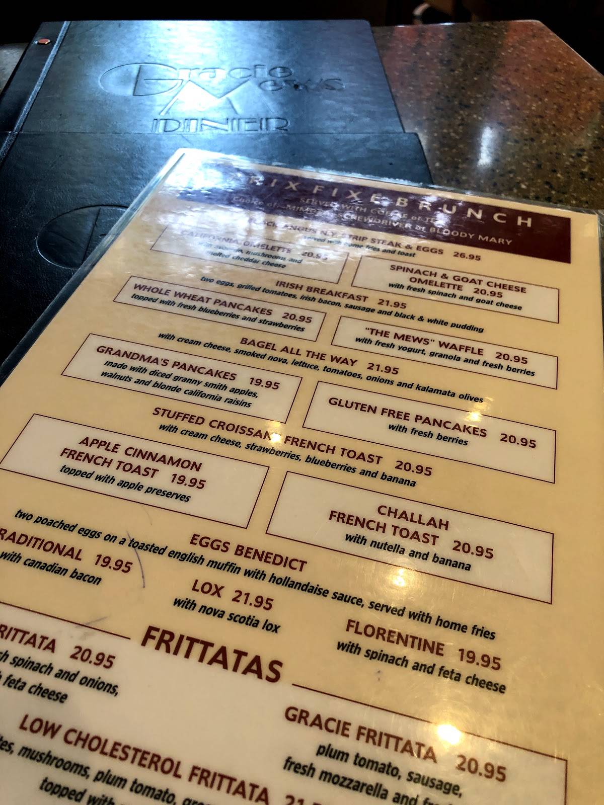 Menu at Gracie Mews Diner desserts, New York City