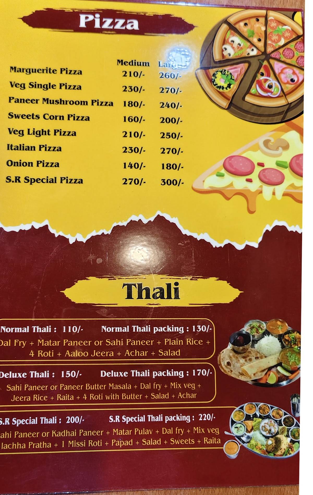 Grand S R Restaurant menu