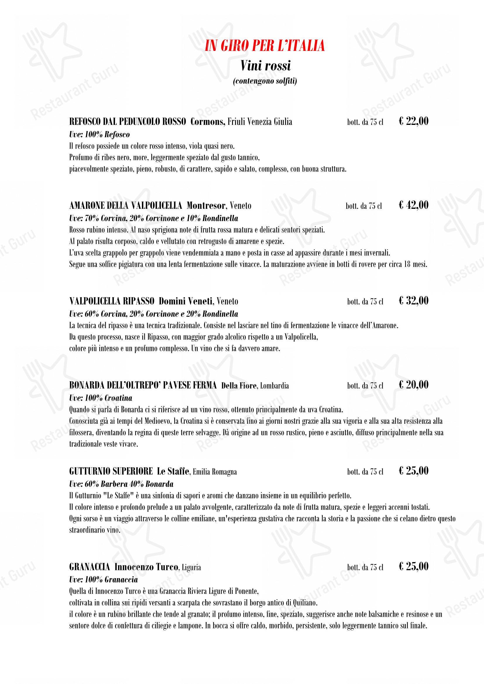 Menu bar per Grani e Salami ristorante