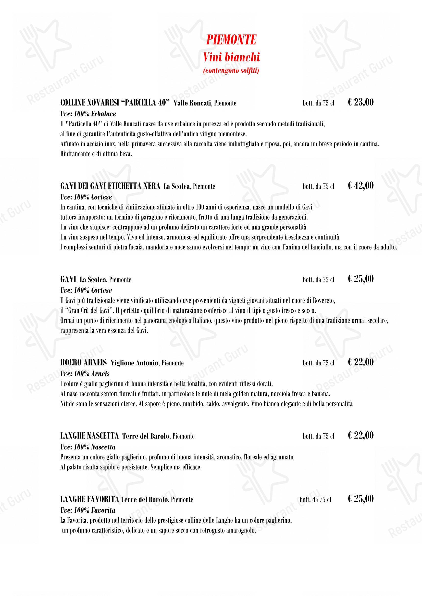 Menu di Grani e Salami - Menu bar
