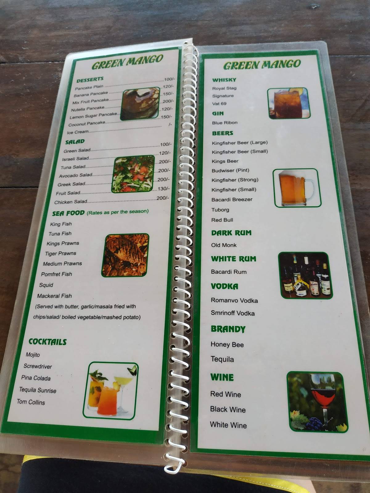 Green Mango menu