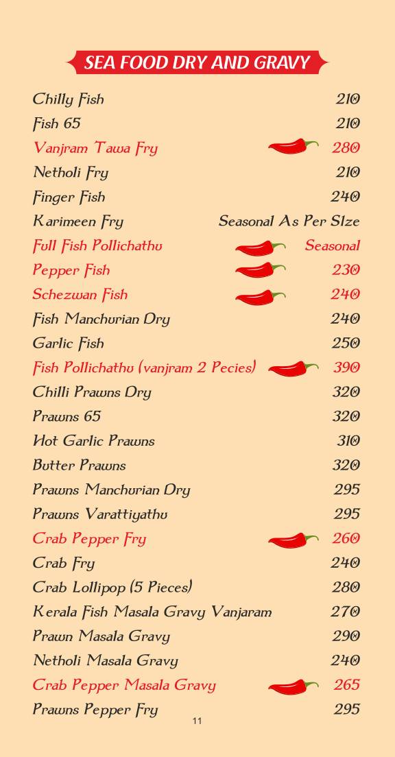 Green Tree Restaurant menu