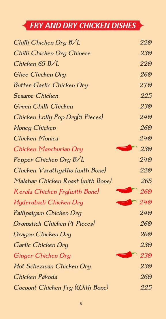 Green Tree Restaurant menu