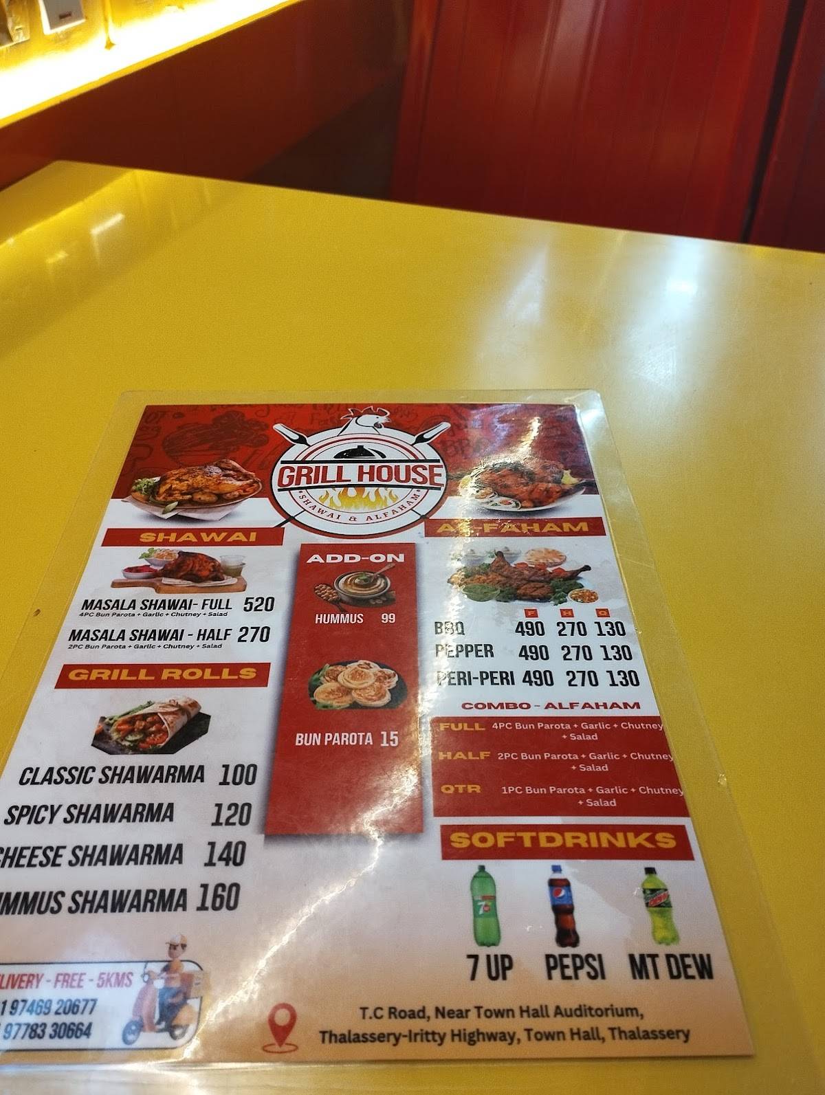 Grill House Thalassery menu