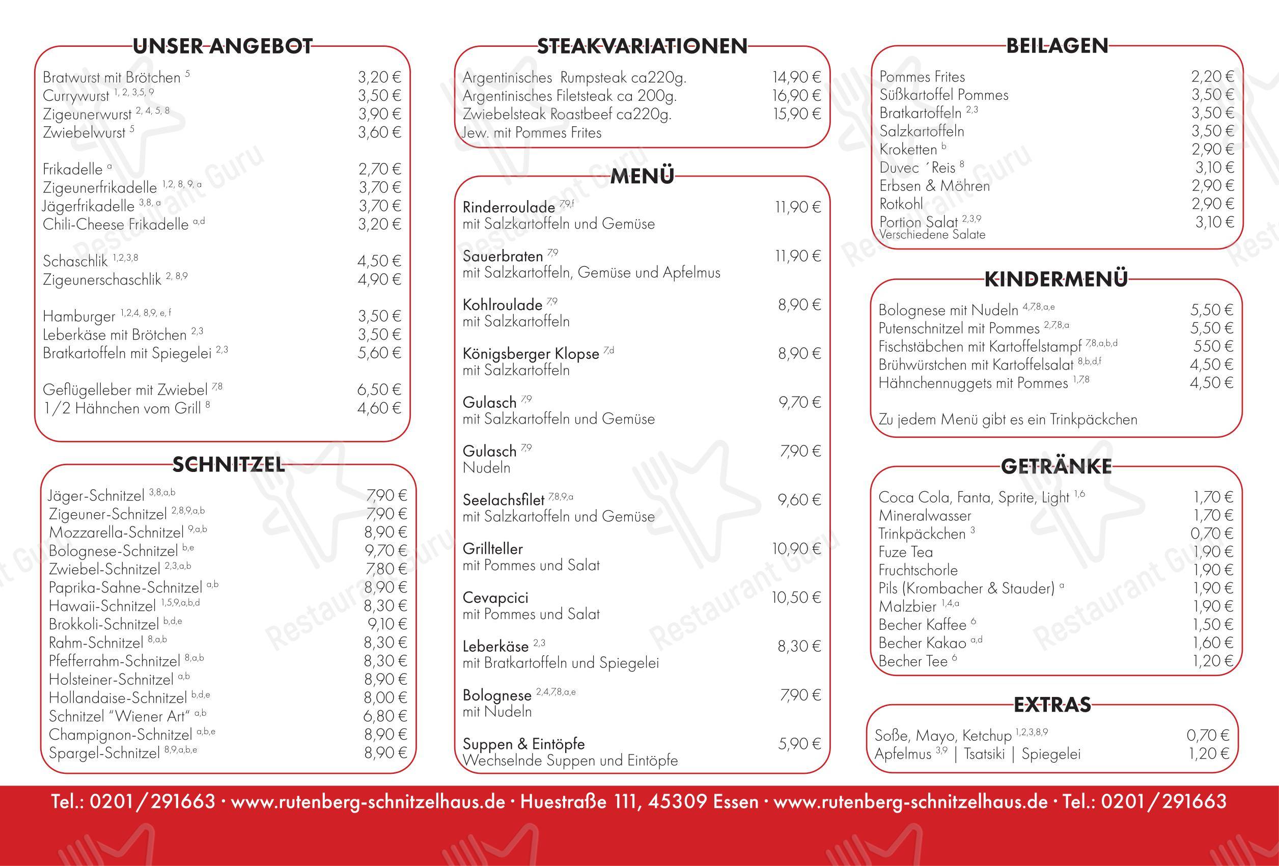 Grill Und Steakhaus Rutenberg Menu