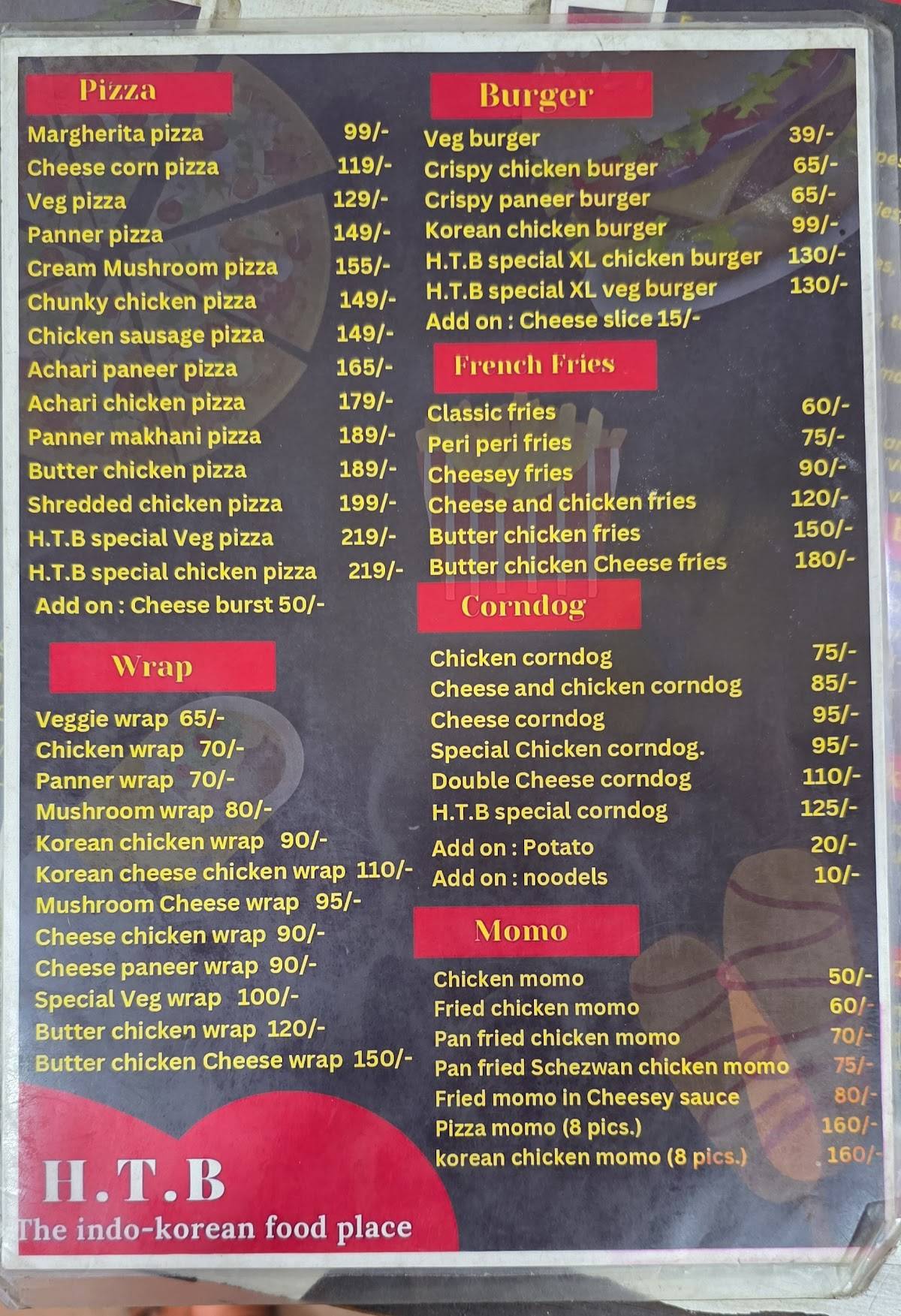 H.T.B menu