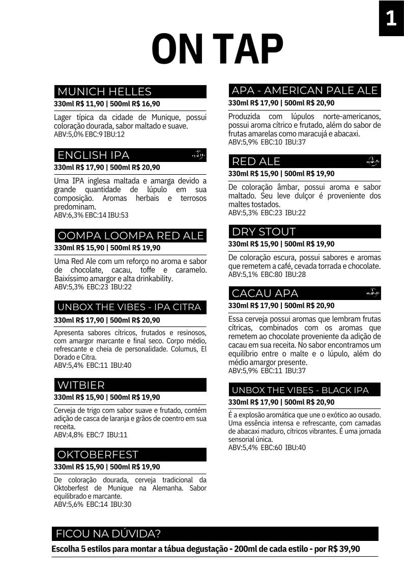 HBier Public House cardápio