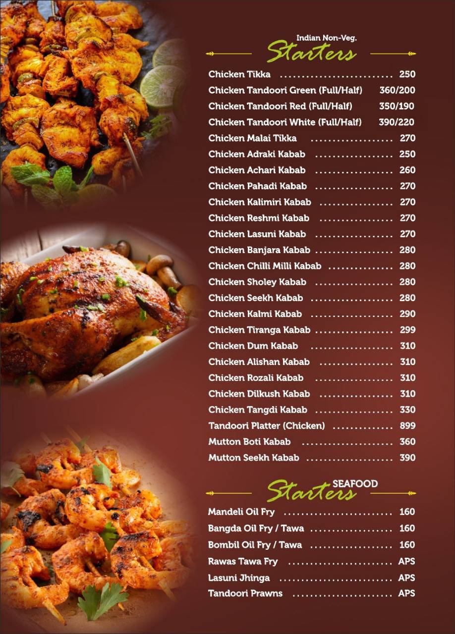 HOTEL SWAD FAMILY RESTAURANT menu