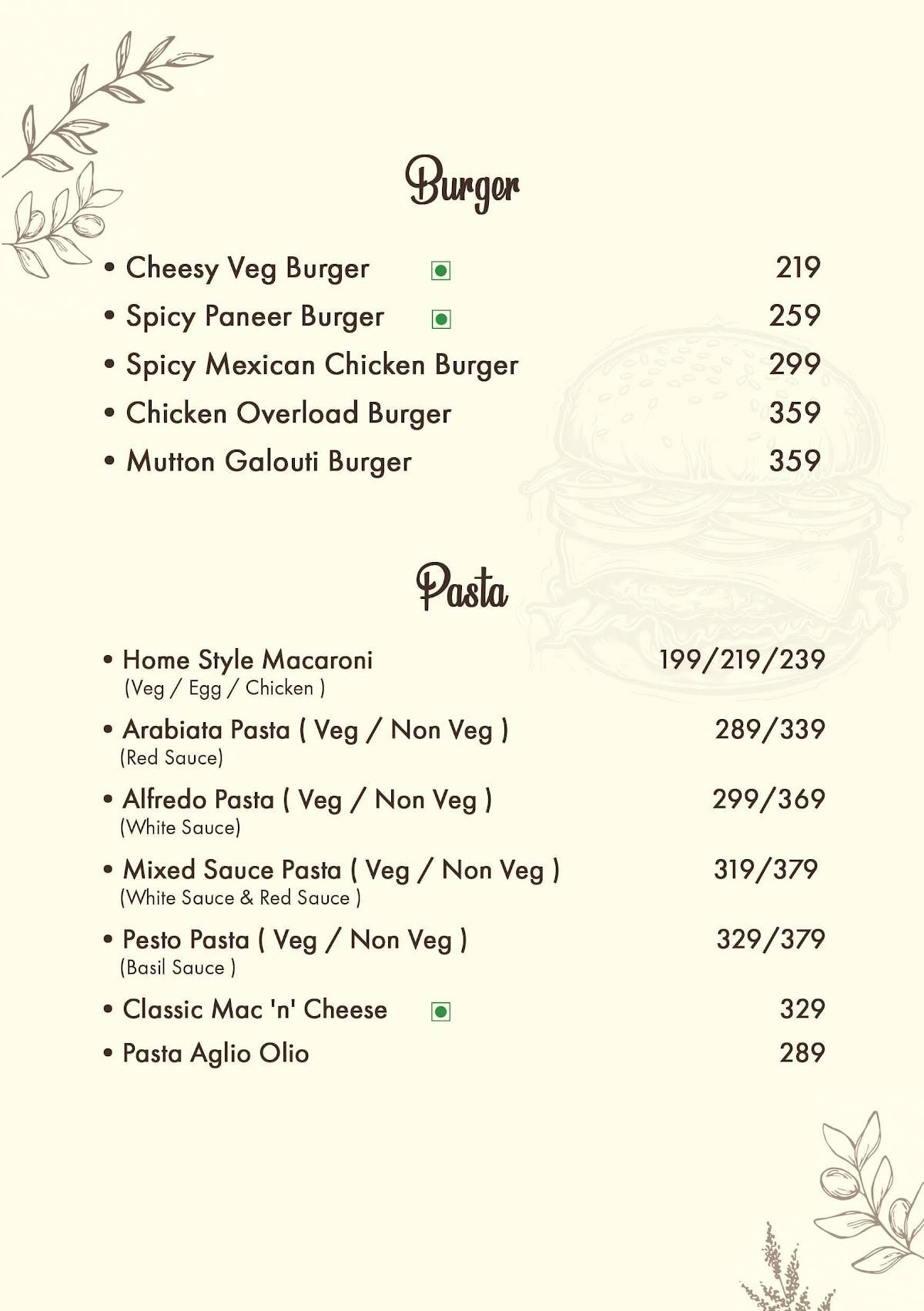 HYGGE menu