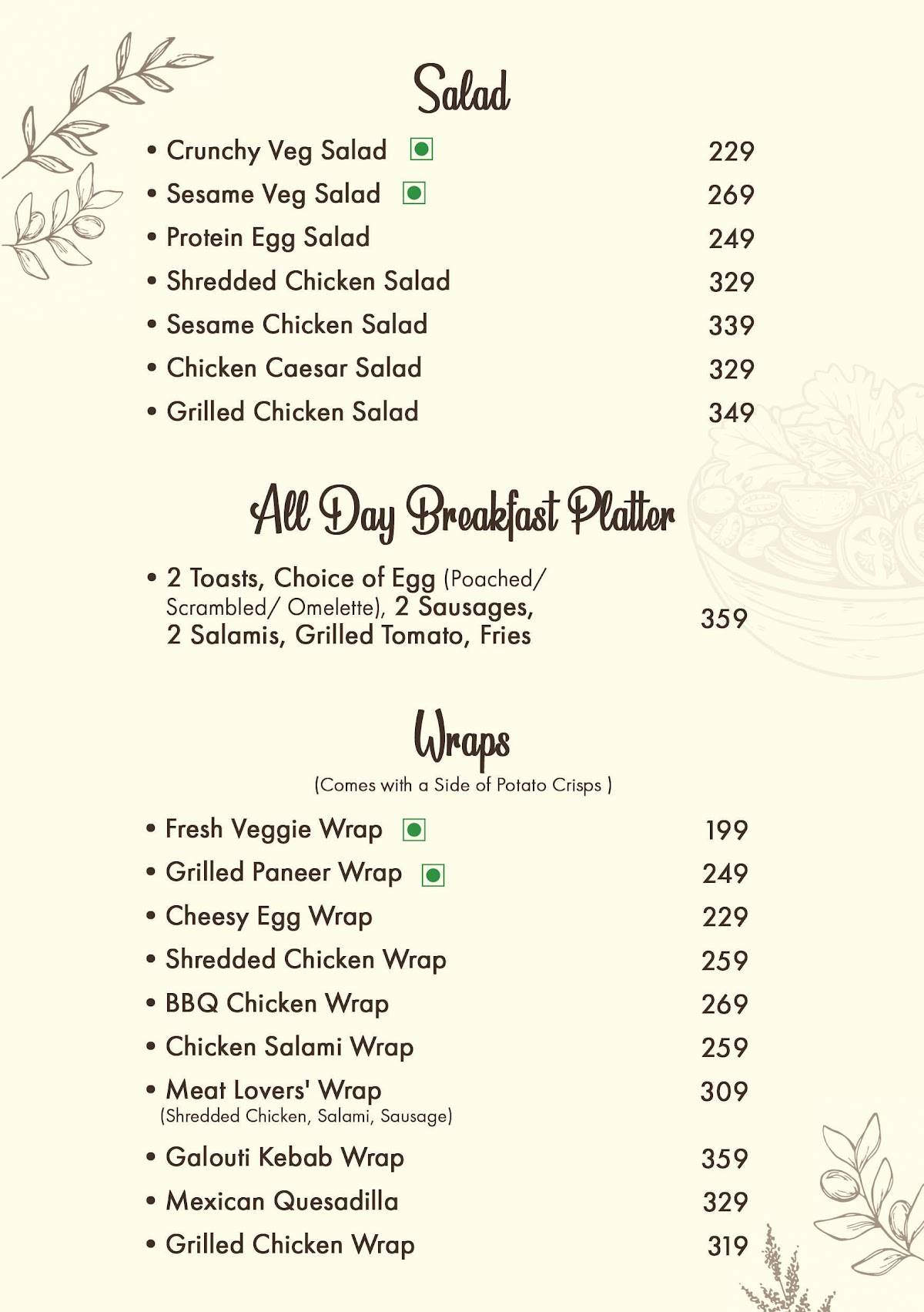 HYGGE menu