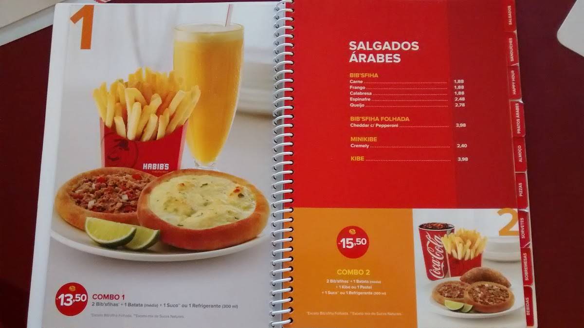 Habibs cardápio