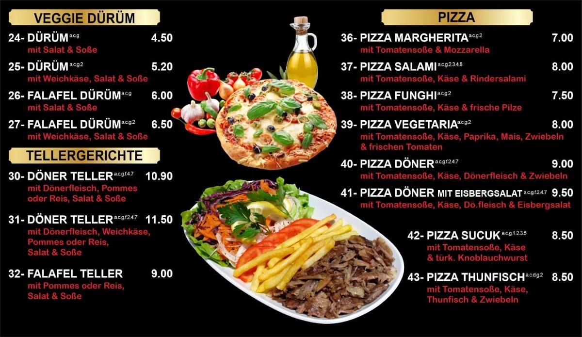 Menu at Happy Döner restaurant, Darmstadt