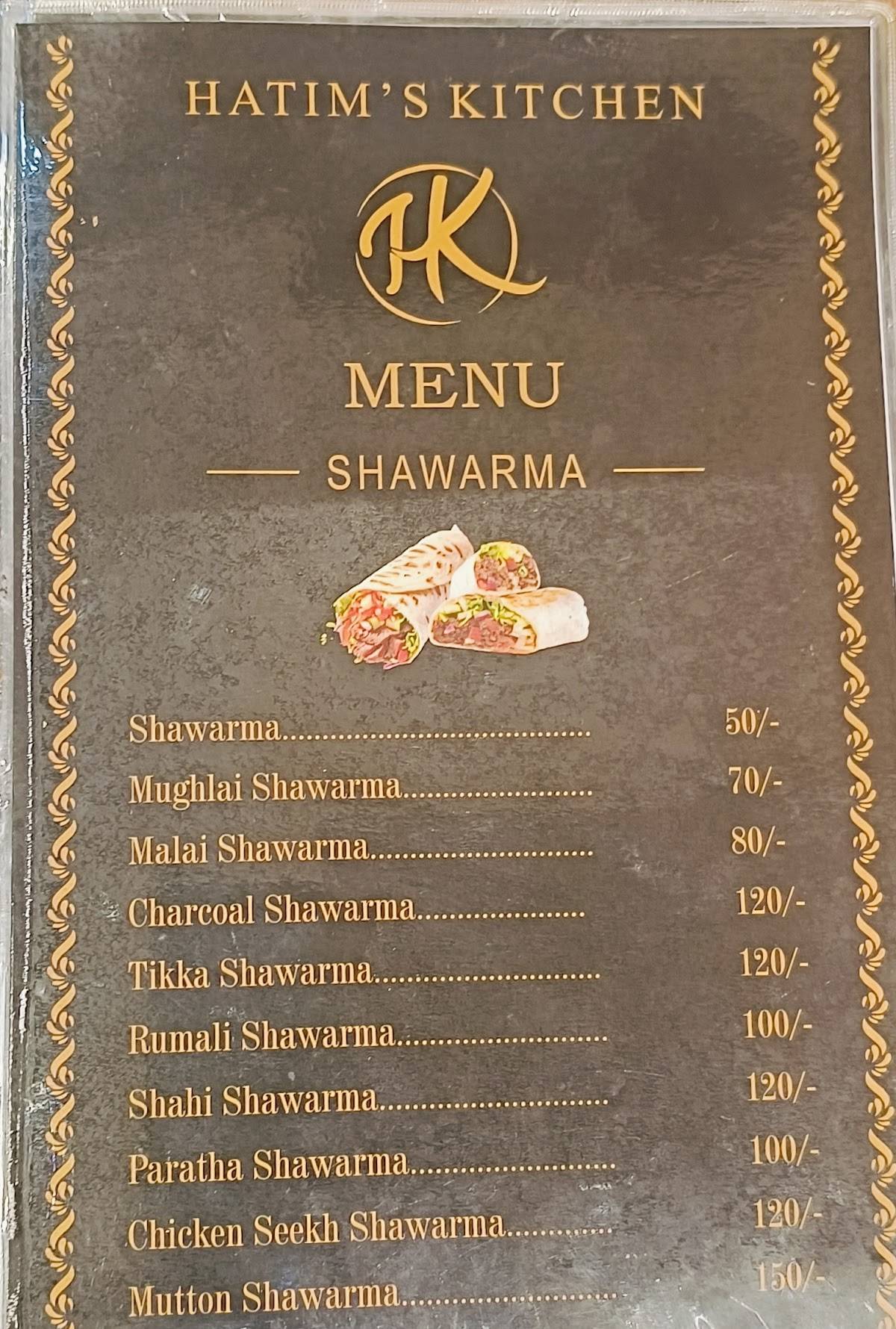 Hatims Kitchen Kabab & Biryani Corner menu