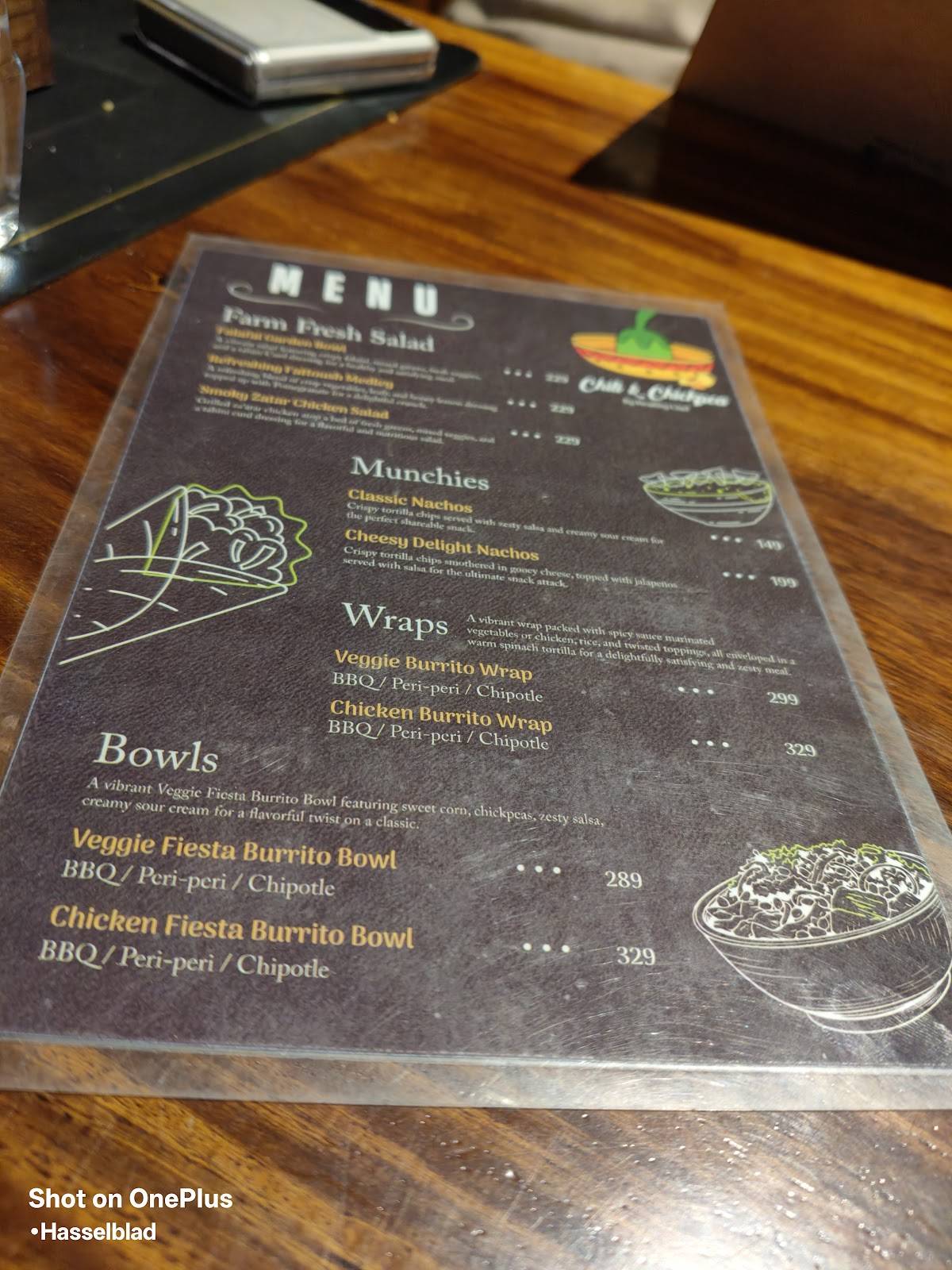 Healthy Chef menu
