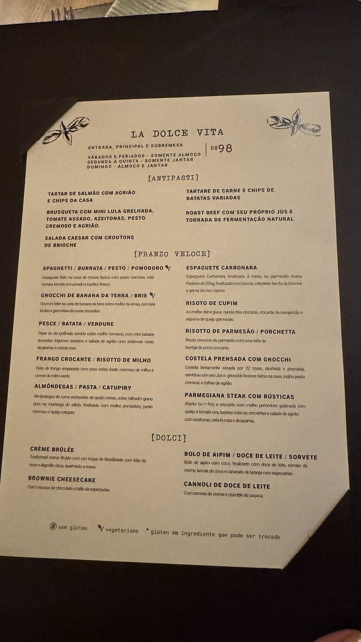 Heaven Cucina: Gastronomia, Massas, Restaurante Italiano em Rio de Janeiro cardápio