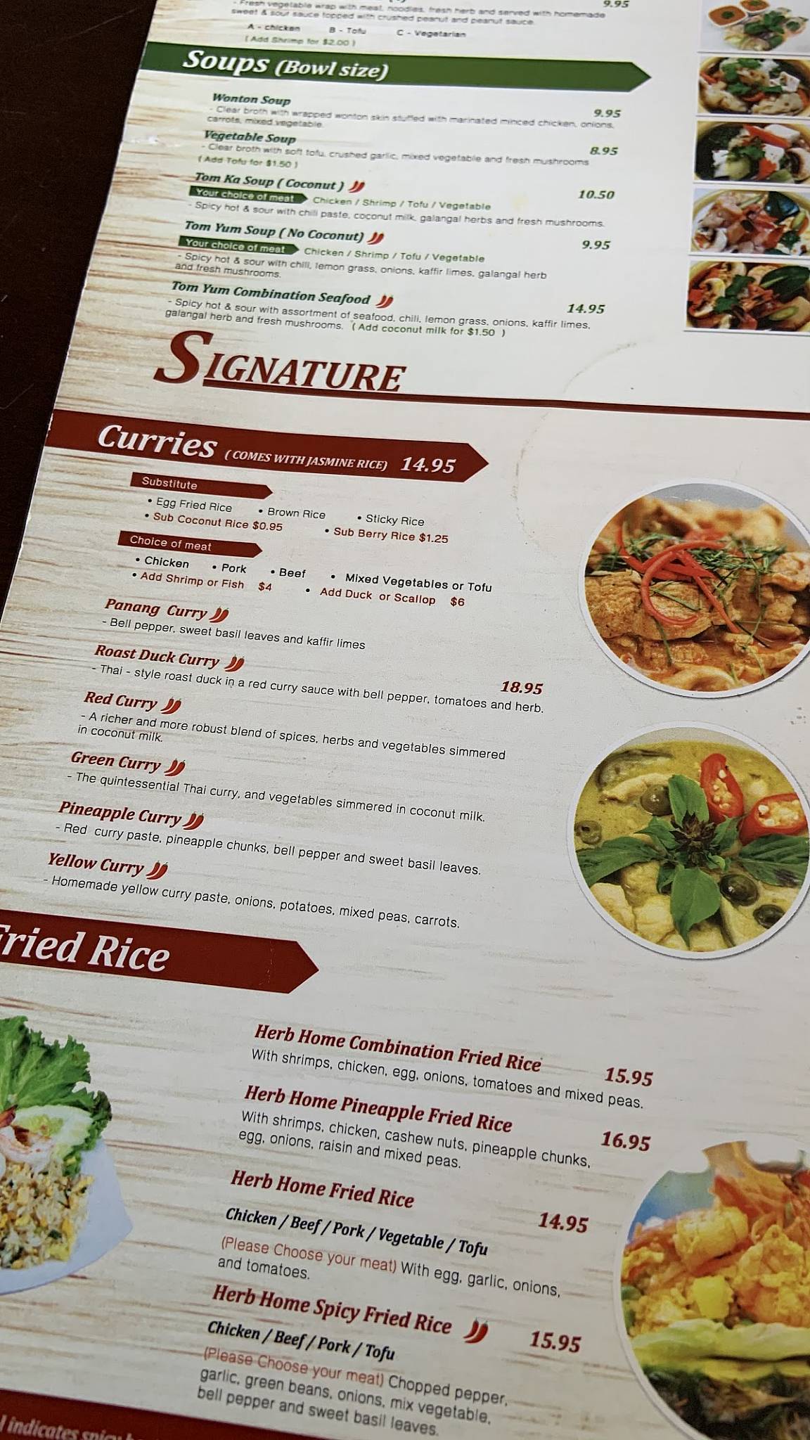 Menu at Herb Home Thai Restaurant, Lompoc