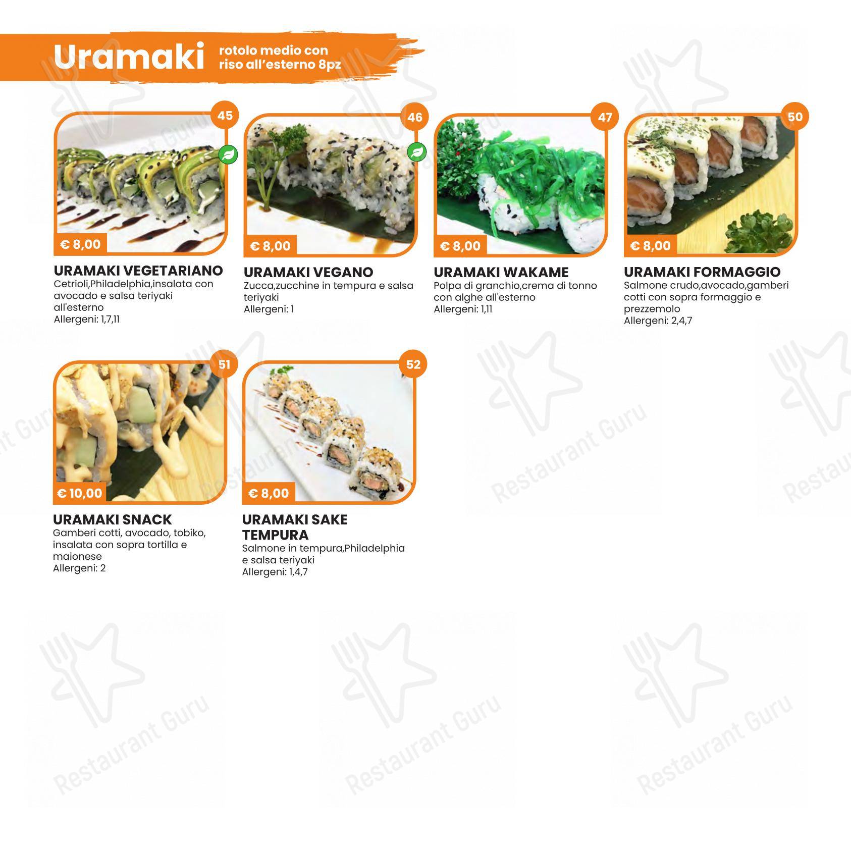 Menu per Hikari Sushi ristorante