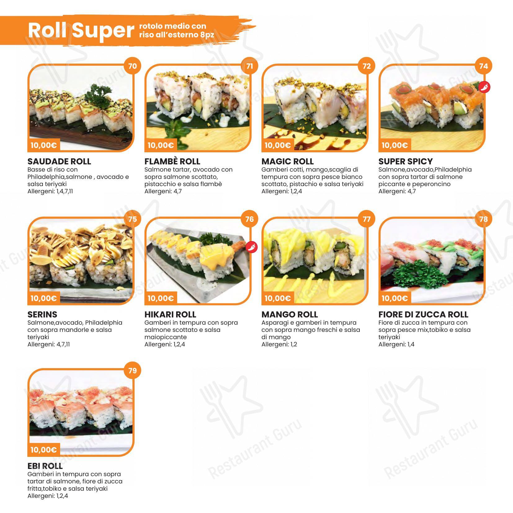 Hikari Sushi in Brescia - 菜单