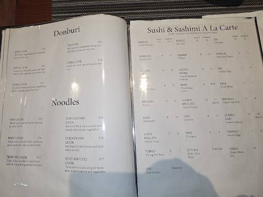 Menu de Hinote Sushi