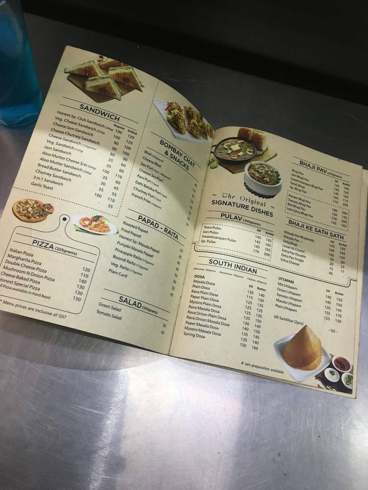 Honest menu