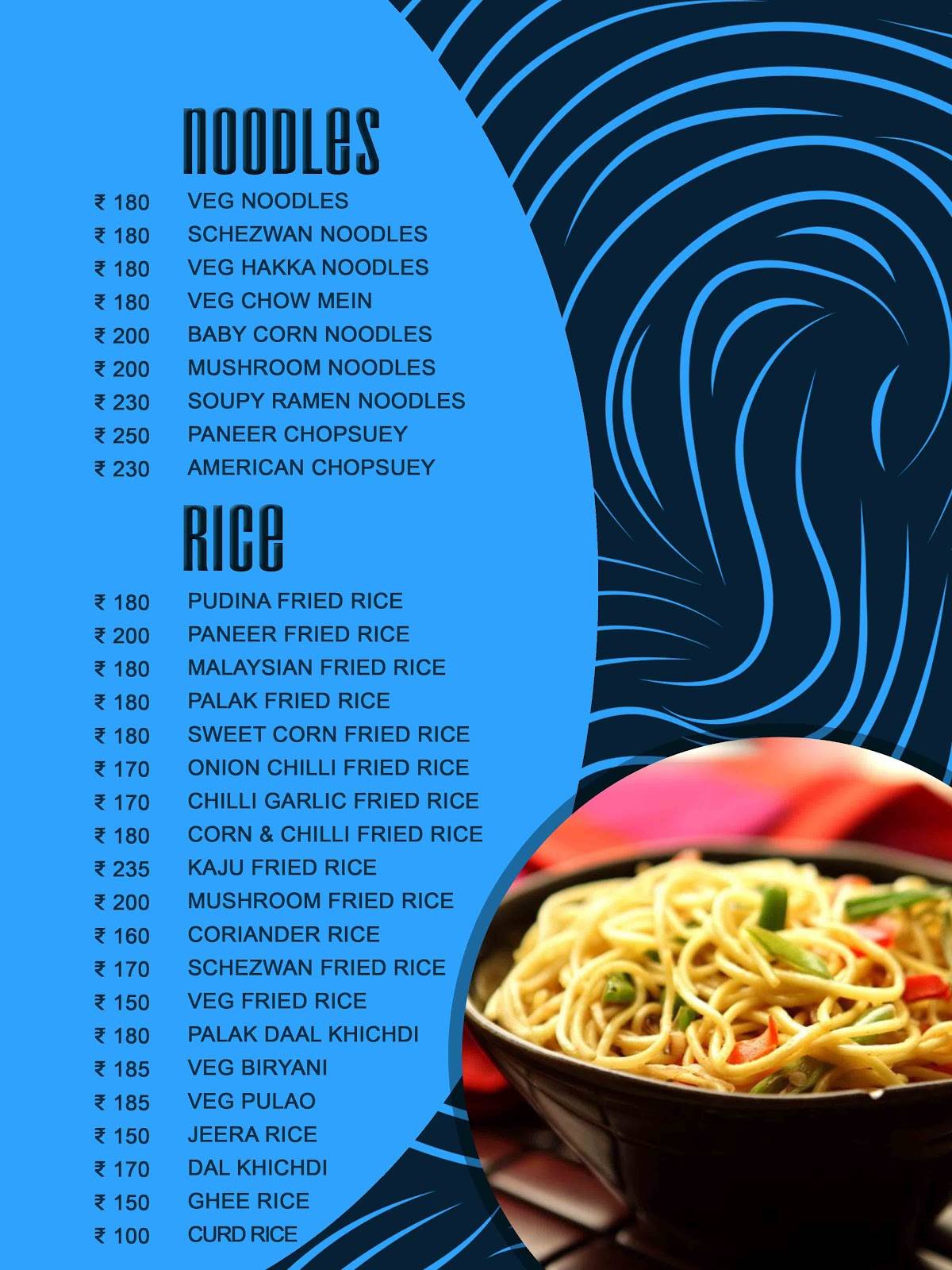 Blue Mist (Malligi) menu