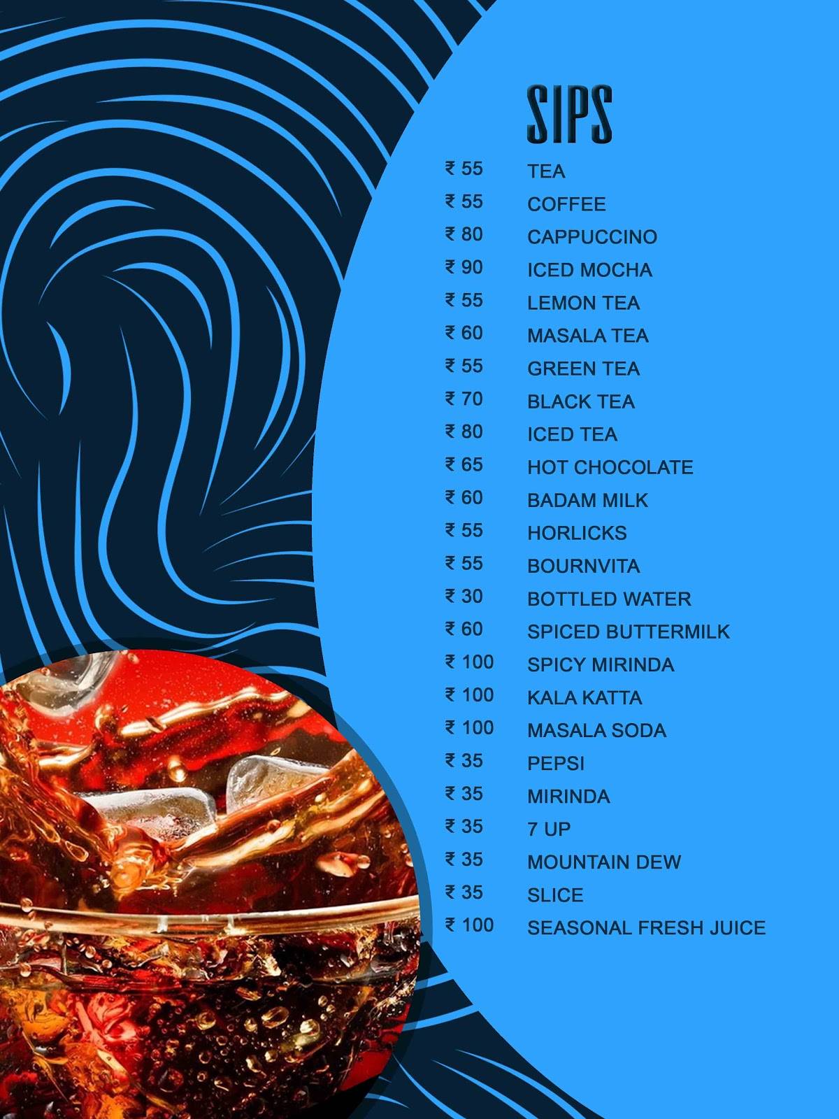 Blue Mist (Malligi) menu