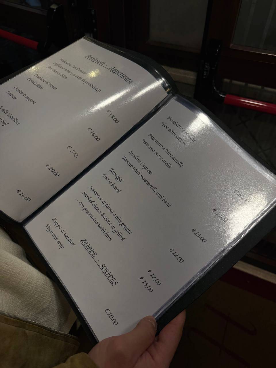 Menu di Hostaria Romana 