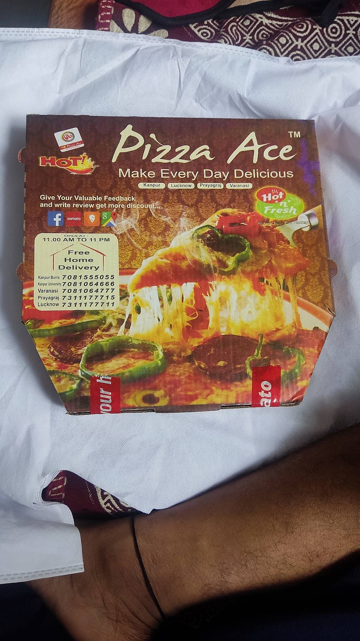 Hot Pizza Ace menu