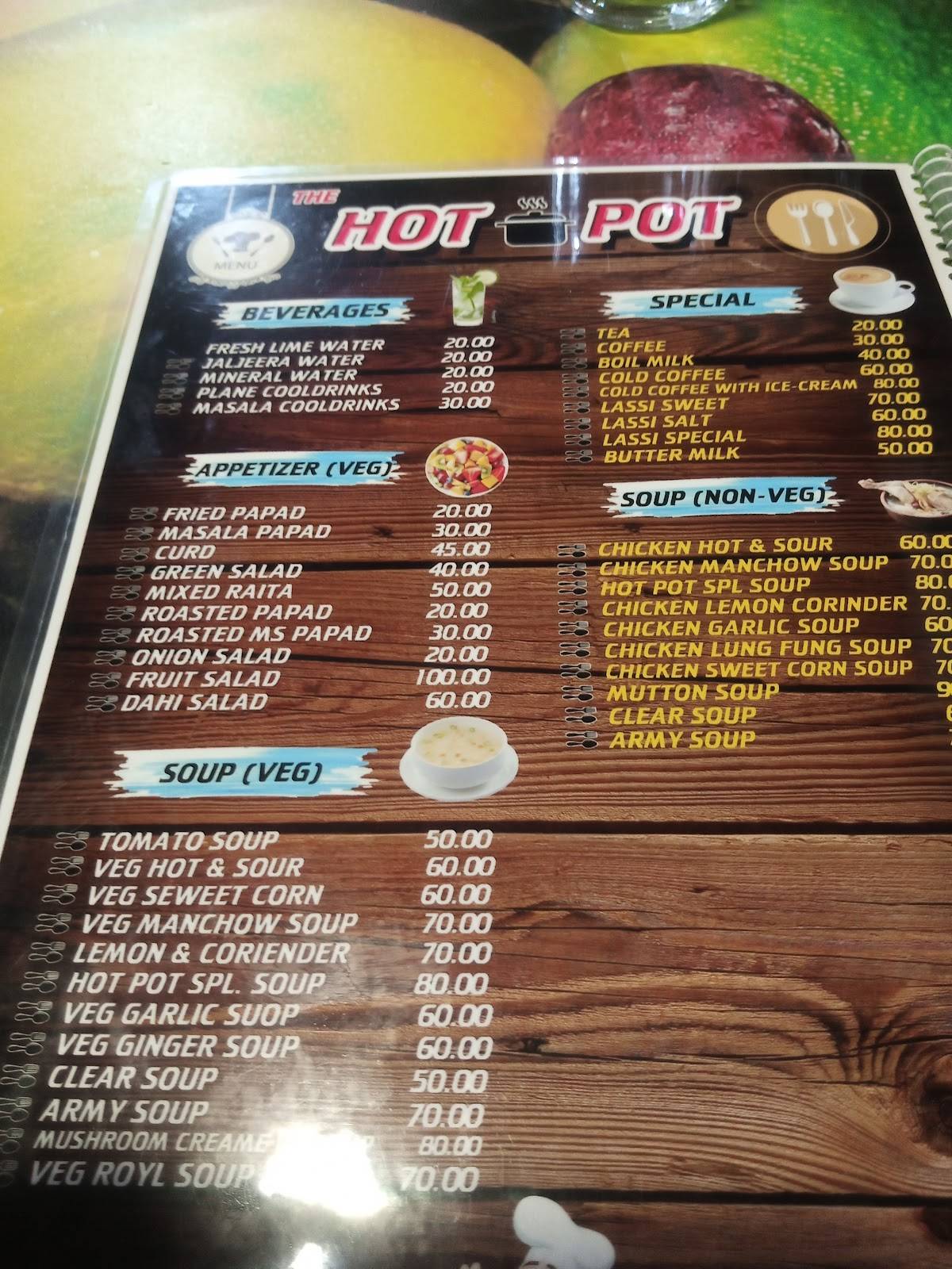 Hot pot menu
