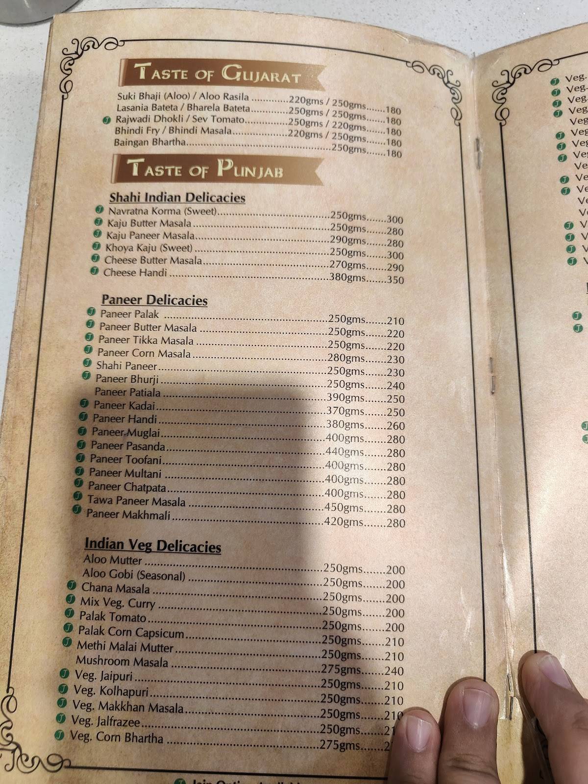 Hotel Kalpana menu