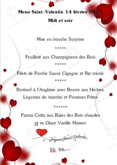 Menu di Hôtel - Restaurant de la Cigogne, Famille Emmanuel Humbert-Mini 