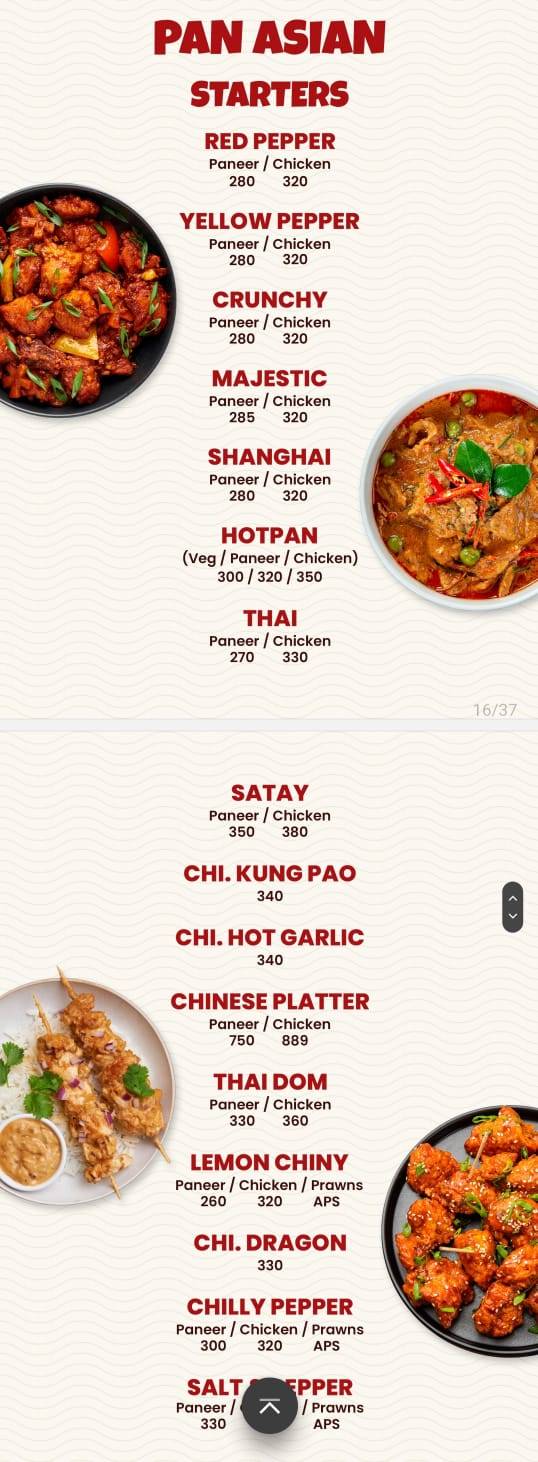 Hotel Silver Seven menu