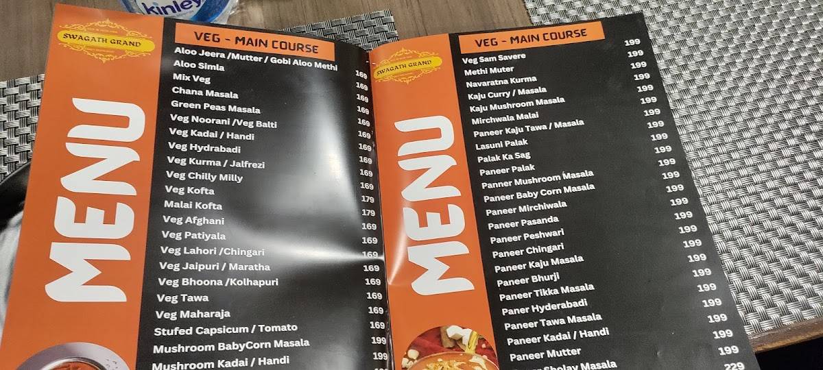 Hotel Swagath grand family restaurant menu