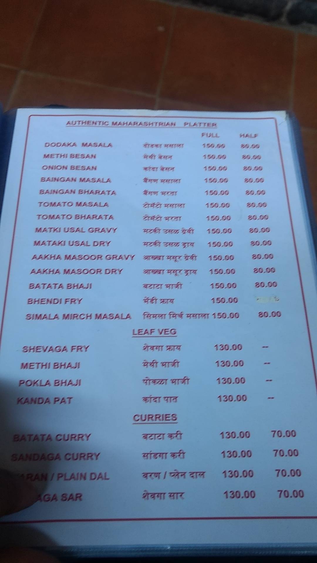 Menu at Hotel The Woodhouse, Kolhapur