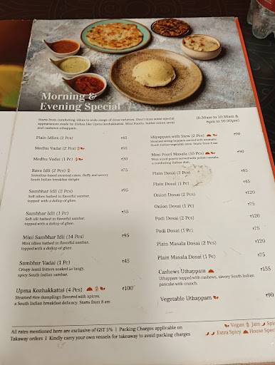 House of Idlies menu