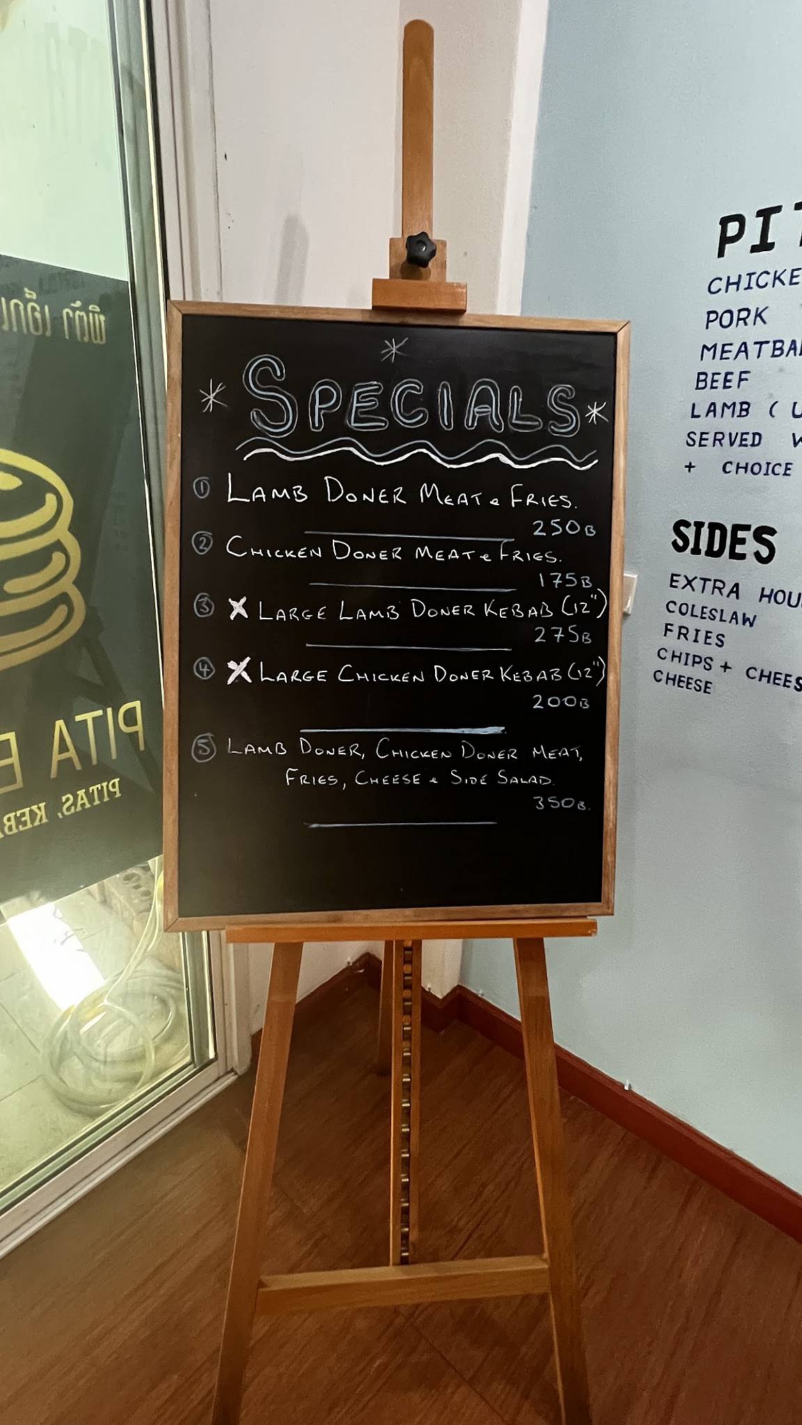 Menu at Pita Express restaurant, Hua Hin
