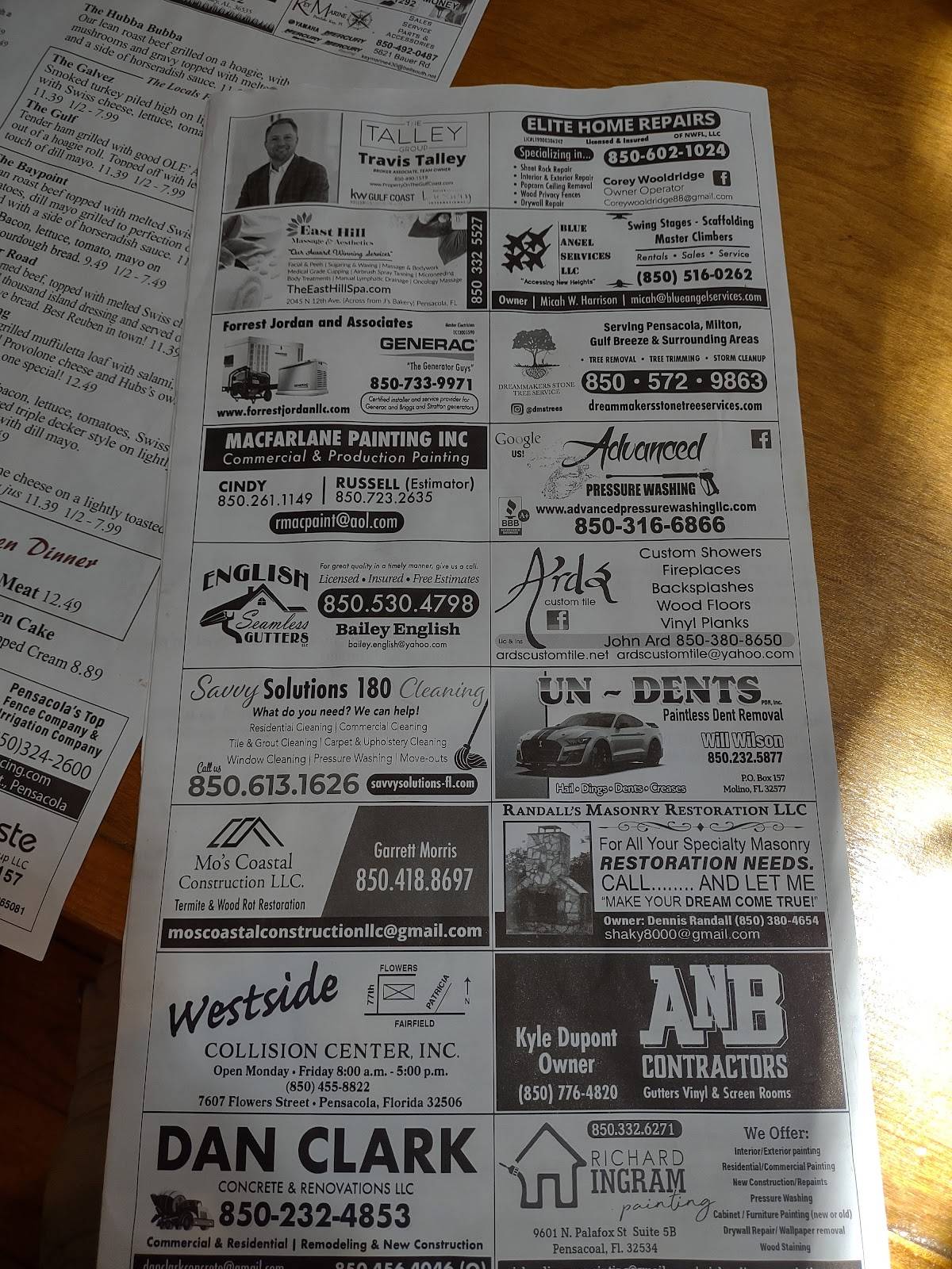 Menu at Hub Stacey's at The Point pub & bar, Perdido Key