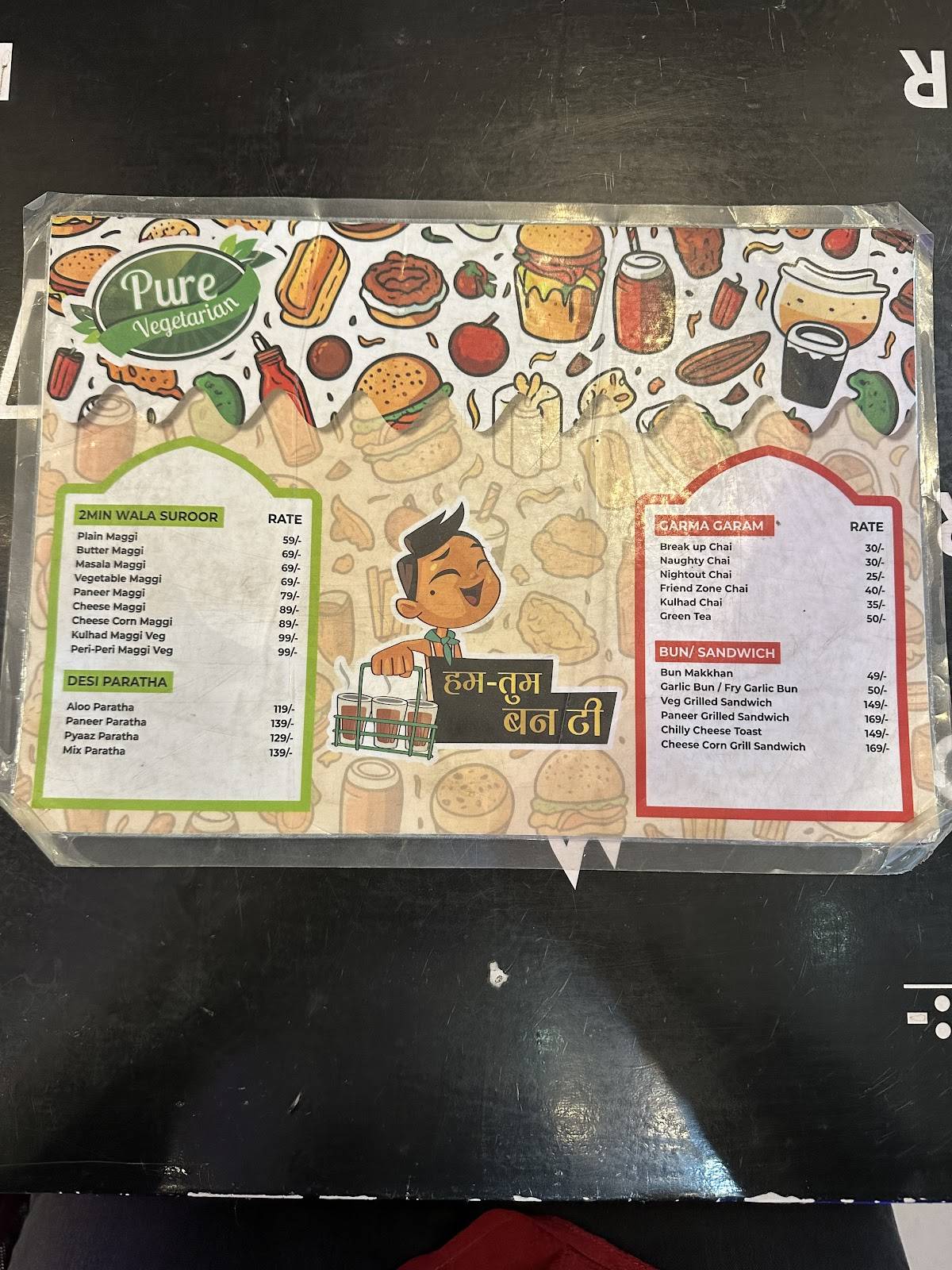 Hum Tum Bun Tea menu