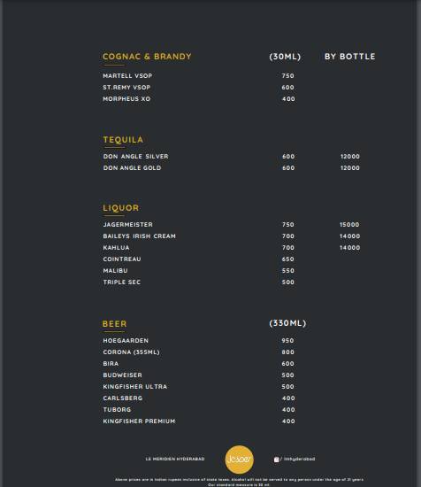 Jasper - Grill and Bar menu