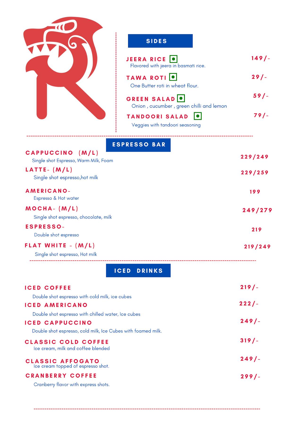 Lemerian Workin Cafe menu