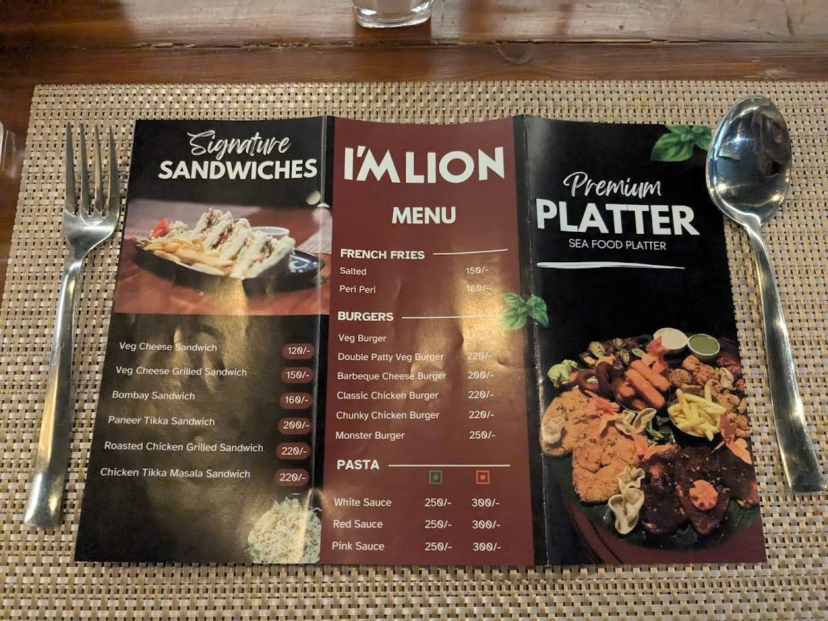 IM LION Fine Dine Restaurant menu
