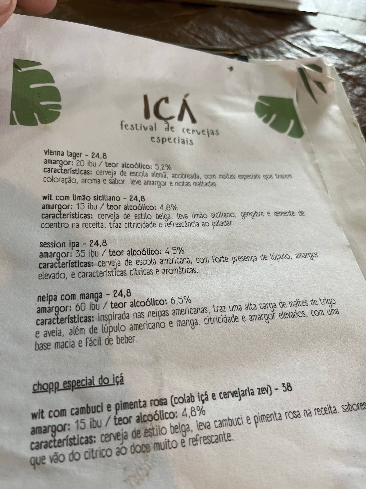 Iça Restaurante cardápio
