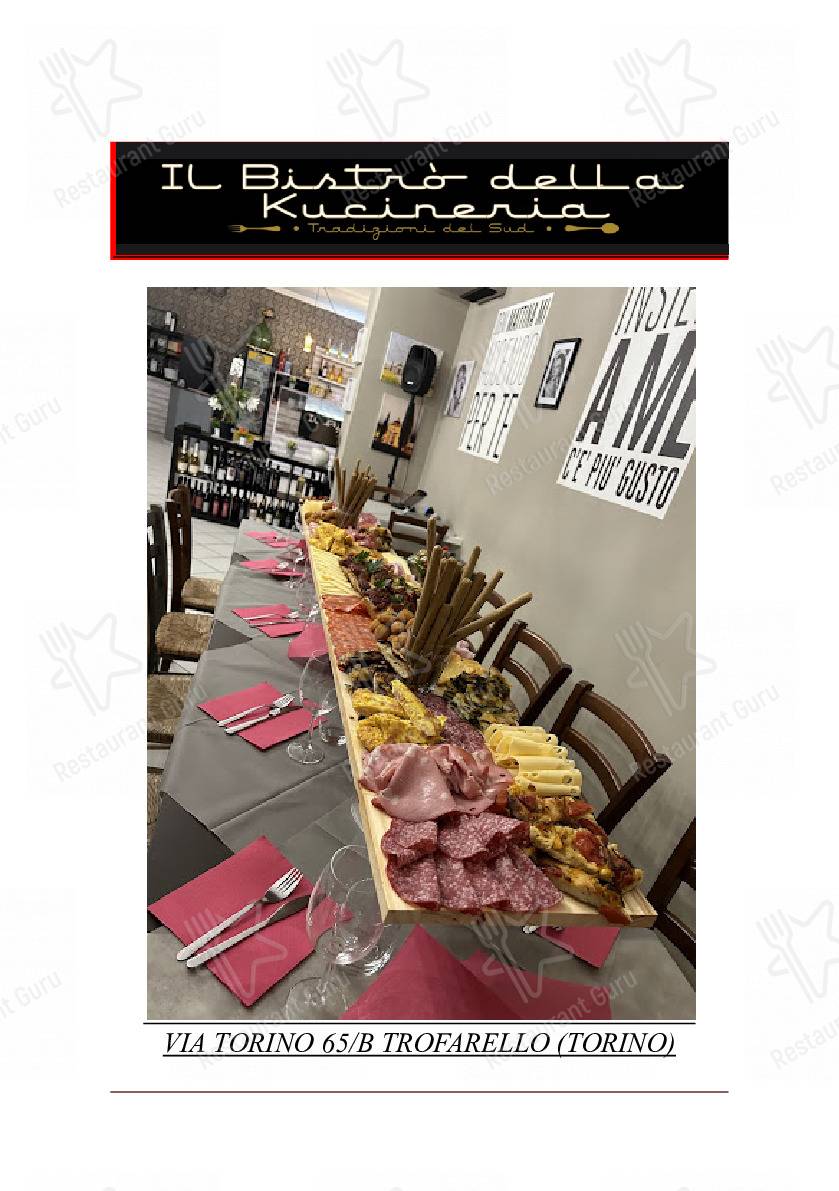 Menu di Il BISTRO’ DELLA KUCINERIA - piatti e bevande