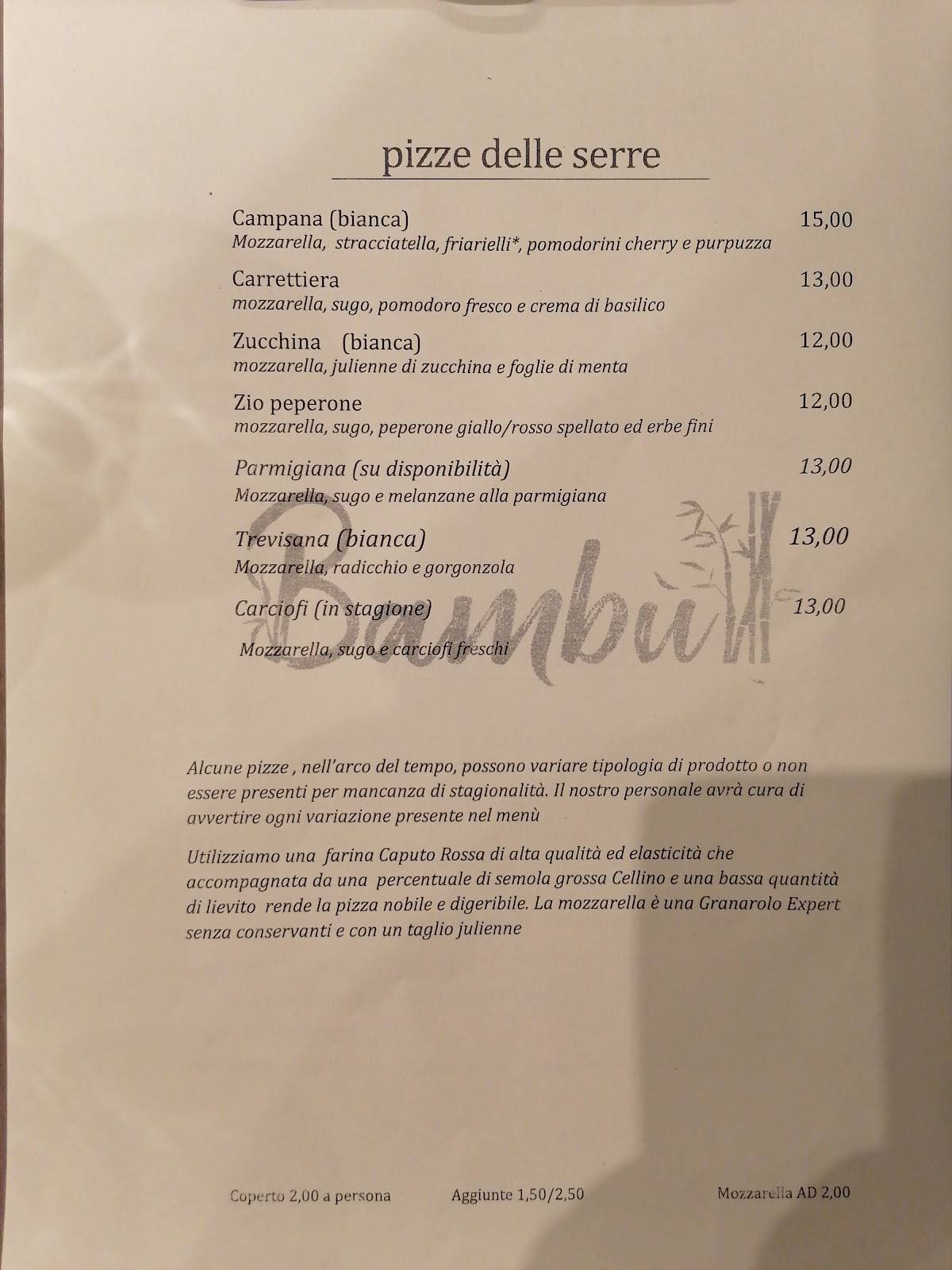 Menu di Il Bambù 