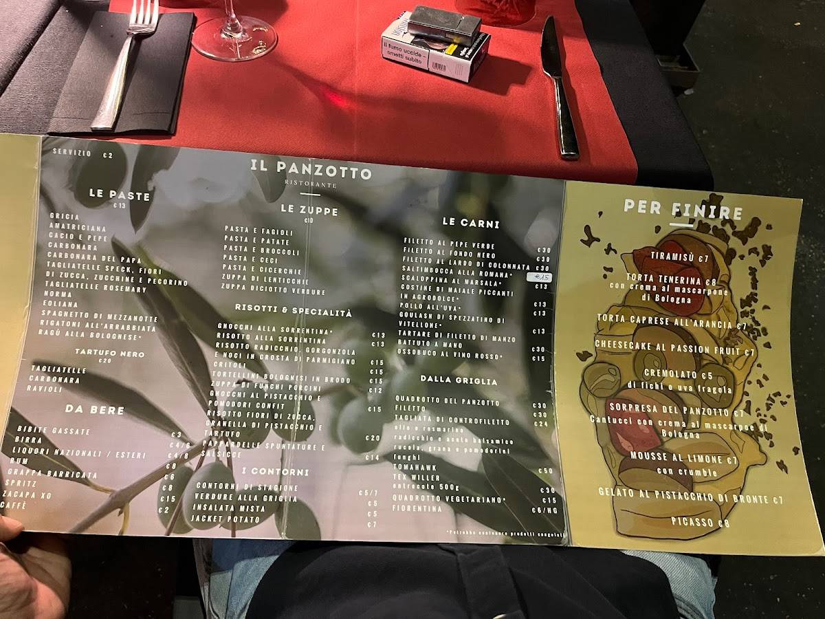 Menu di Il Panzotto 