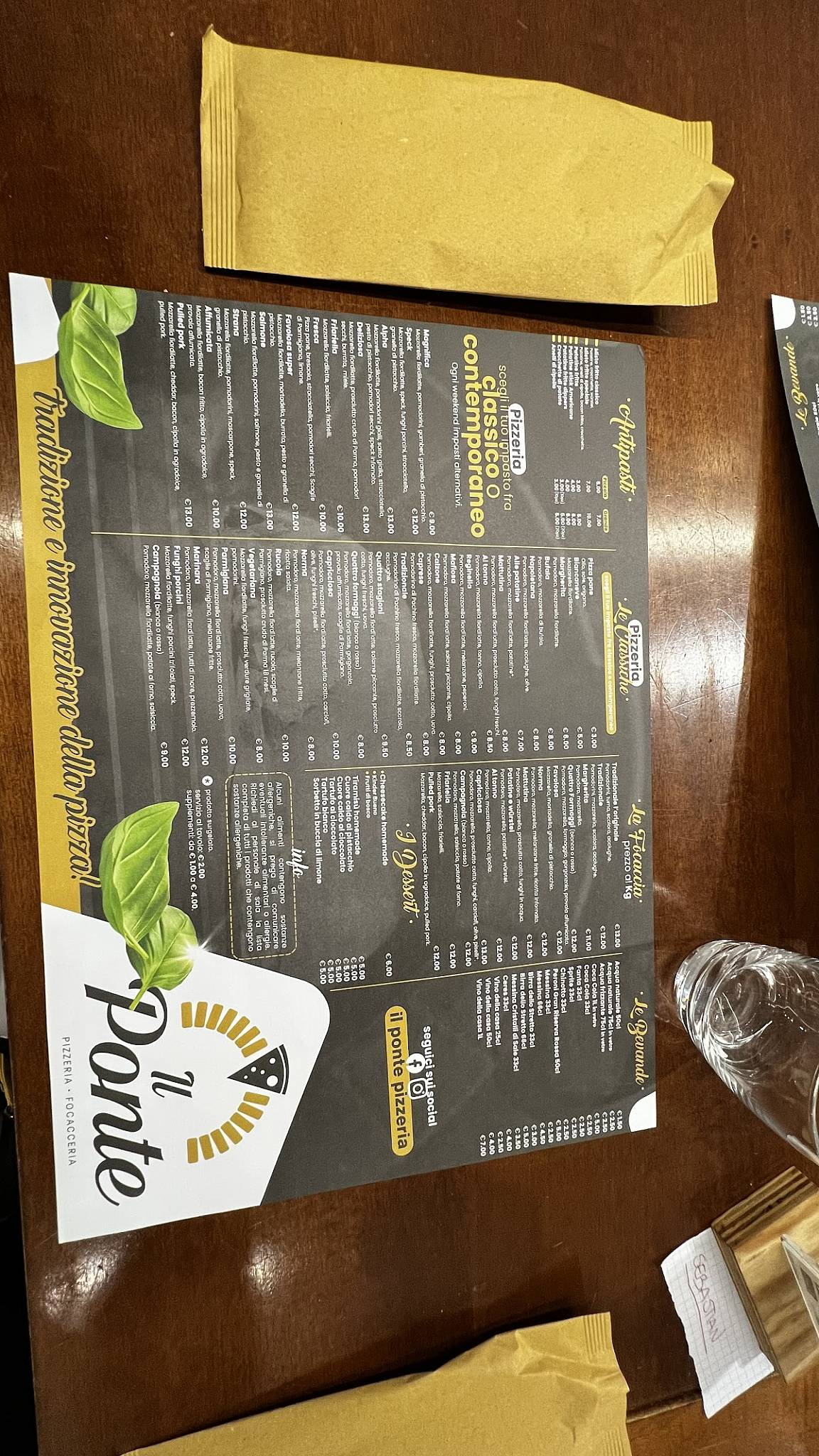 Menu de Il Ponte Pizzeria dal 1993