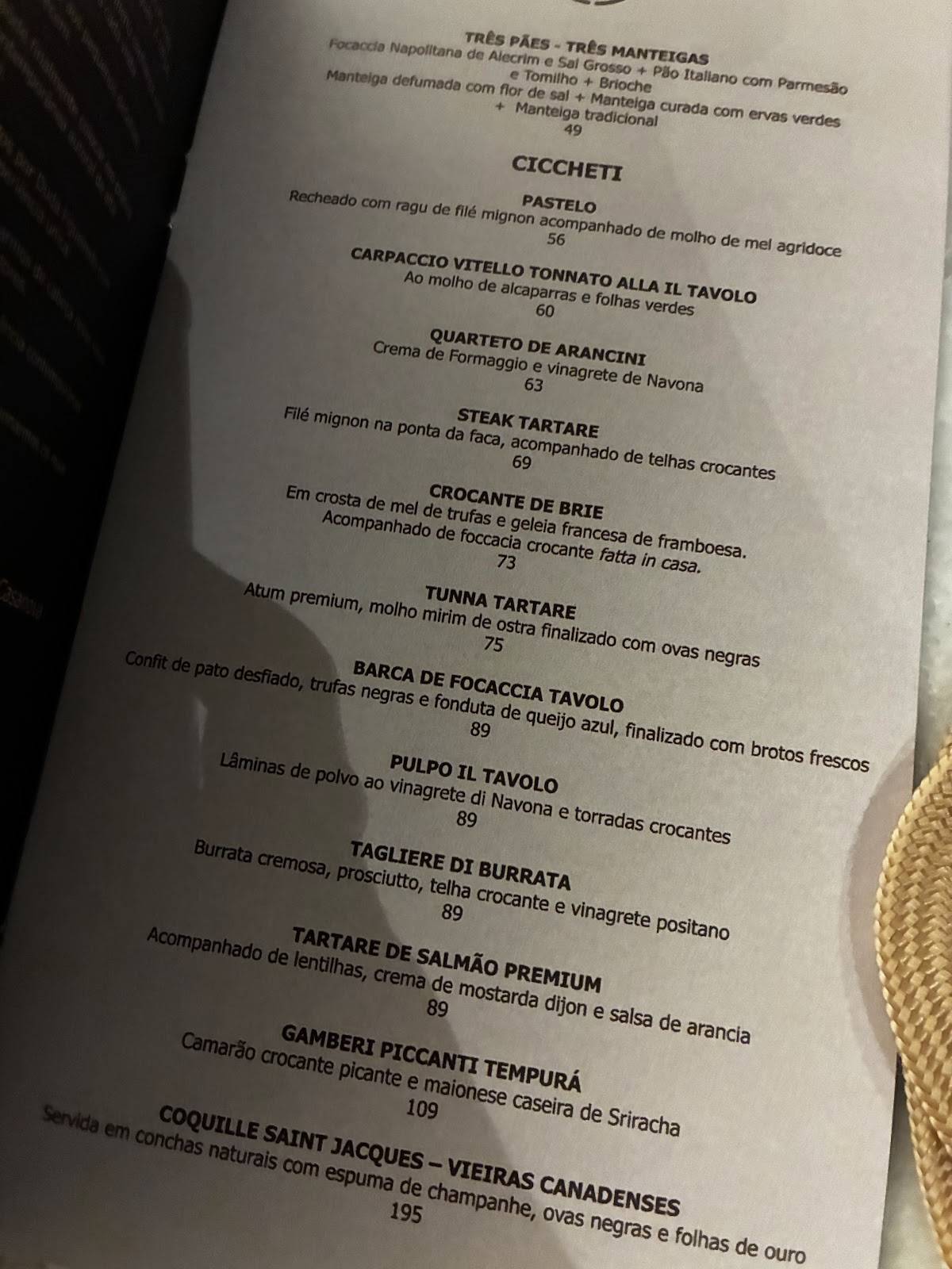 Il Tavolo Ristoranti cardápio